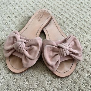 Kate Spade Bow Slide Suede Sandals SZ 7.5